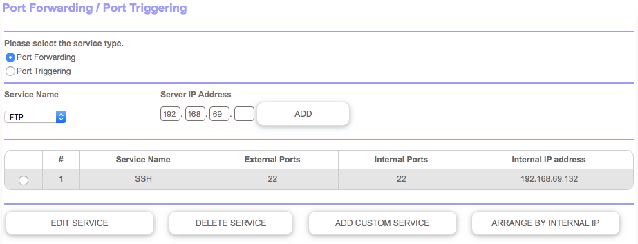 Port Forwarding Config